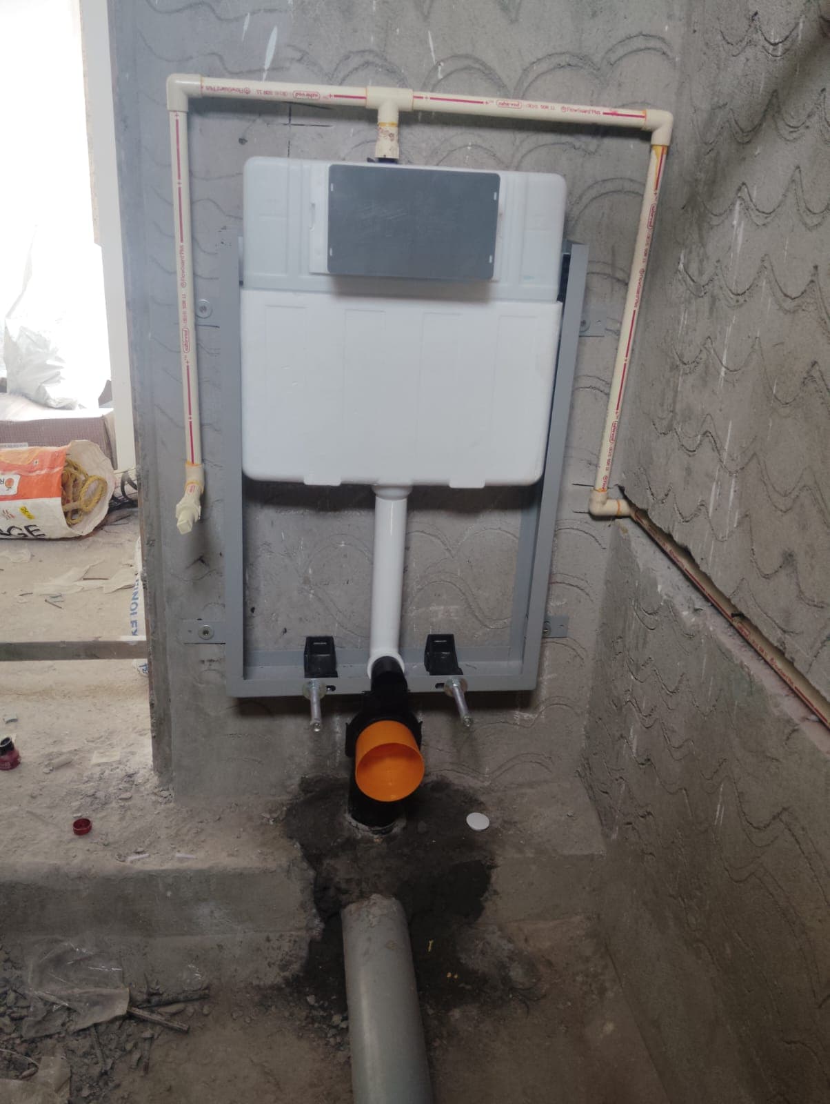 Testing water and power connections