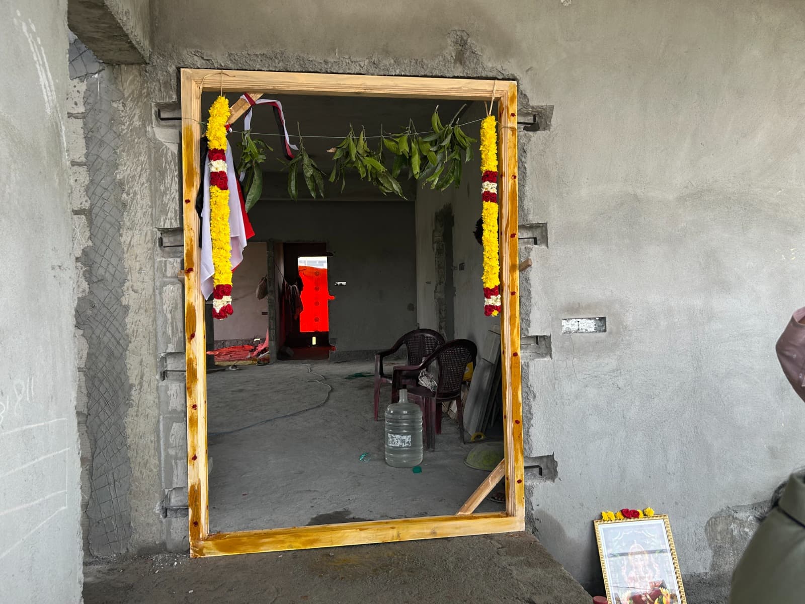 Performing traditional doorframe rituals